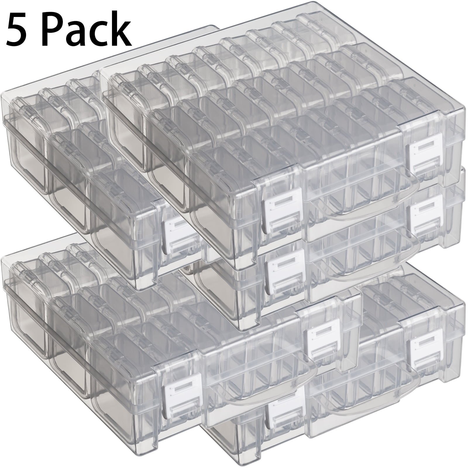 24 Slots Diamond Painting Bead Storage Containers, Bead Organizer Box, Diamond Painting Art Accessories Boxes Craft Bead Storage Box Organizer Bead Organizers and Storage for Rhinestones (5 Pack)