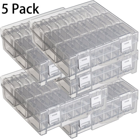 24 Slots Diamond Painting Bead Storage Containers, Bead Organizer Box, Diamond Painting Art Accessories Boxes Craft Bead Storage Box Organizer Bead Organizers and Storage for Rhinestones (5 Pack)
