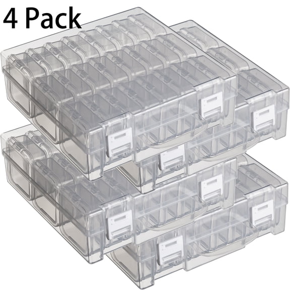 24 Slots Diamond Painting Bead Storage Containers, Bead Organizer Box, Diamond Painting Art Accessories Boxes Craft Bead Storage Box Organizer Bead Organizers and Storage for Rhinestones (4 Pack)