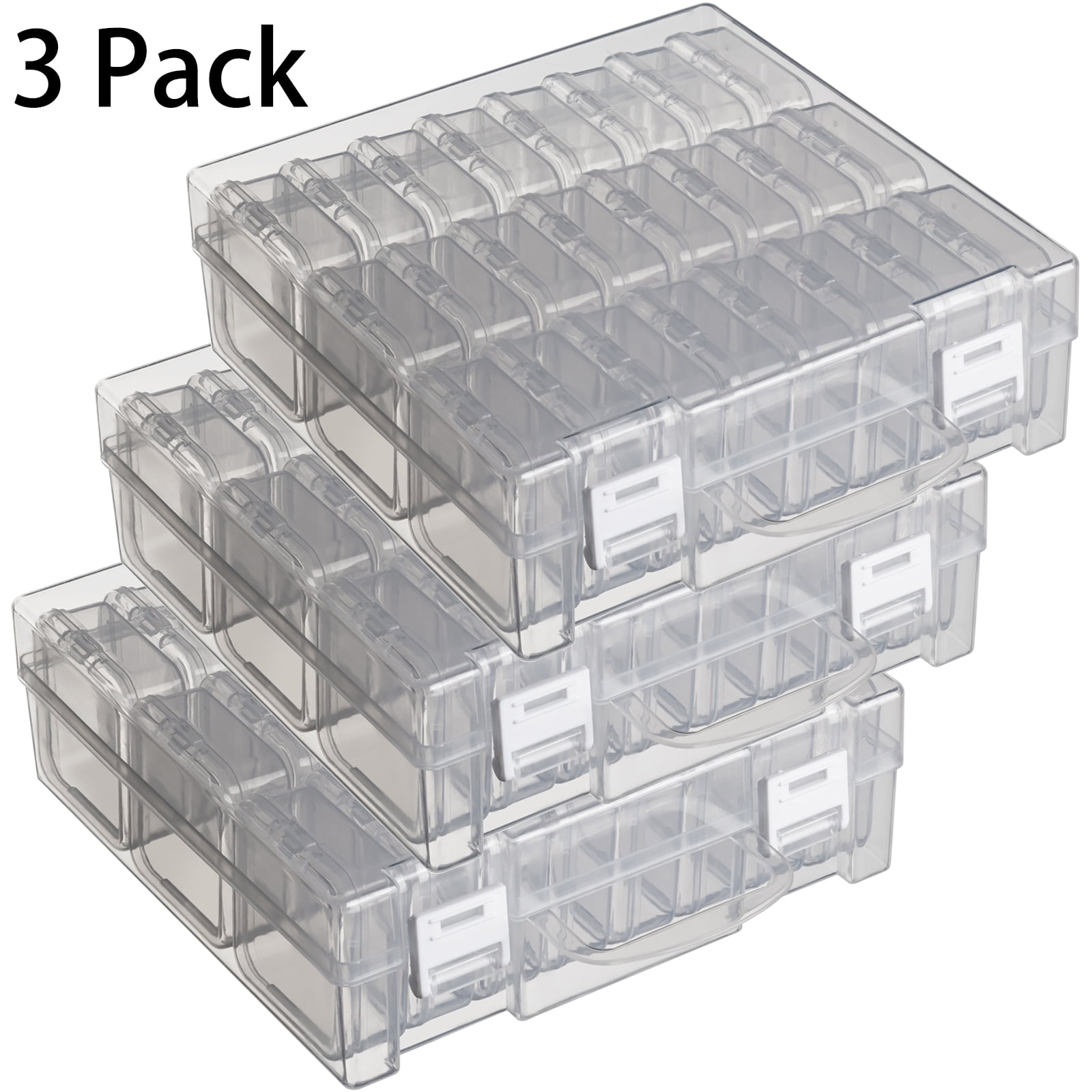 24 Slots Diamond Painting Bead Storage Containers, Bead Organizer Box, Diamond Painting Art Accessories Boxes Craft Bead Storage Box Organizer Bead Organizers and Storage for Rhinestones (3 Pack)