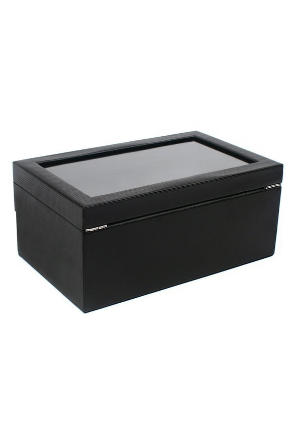 24 Slots Mens Watch Box Case Organizer Watches Jewelry Storage with Valet Drawer