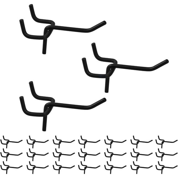 24 Small Metal Black Pegboard Hanger 2.6 Inch for Hanging Jewelry, Scarf, hat, Key, and mask