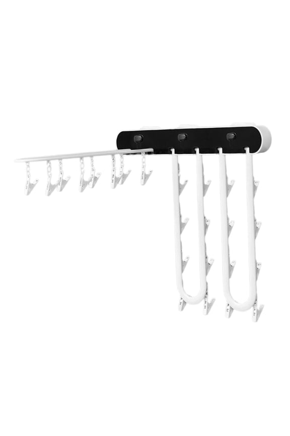 24 Sock Clip Multifunctional Drying Racks for Laundry Washing Storage Belts Drill , Black White