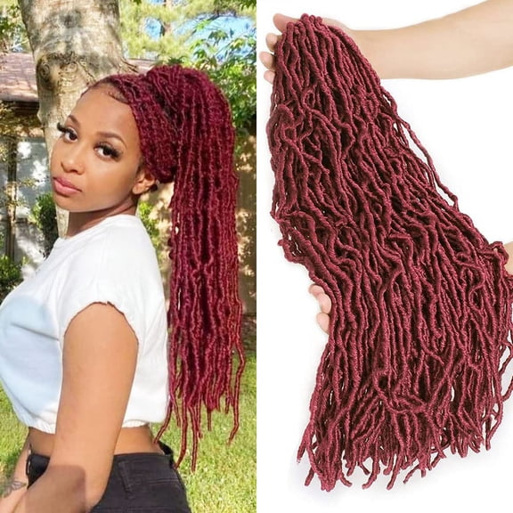 24" Soft Locs Crochet Hair - 7 Packs Pre-looped Faux Locs, Lightweight Synthetic Goddess Braids for Black Women (1B)