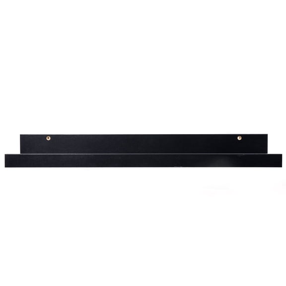 24" Solid Black Ledge Shelf by Studio Décor - Floating Wall Mount Display for Pictures - Books - Home Décor - 1 Pack