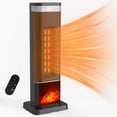 thumbnail image 1 of 24" Space Heater, 1500W Portable Electric Heater with Remote, Adjustable Thermostat to 99°F, 60° Oscillation, 3 Light Modes, 12H Timer, ECO Mode & Tip-Over Protection for Indoor Use, 1 of 9