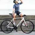 thumbnail image 1 of 24-Speed Hybrid Bike with Disc Brakes 700C Road Bike for Men & Women (White), 1 of 7