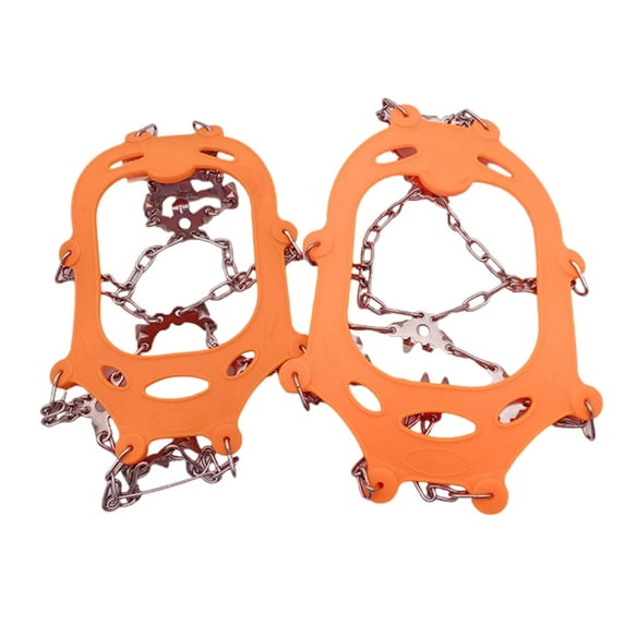 24 Spikes Crampons Ice Cleats Studs Antislip Snow Ice Grip Overshoe Footwear Traction Walk Traction for Climbing Skiing