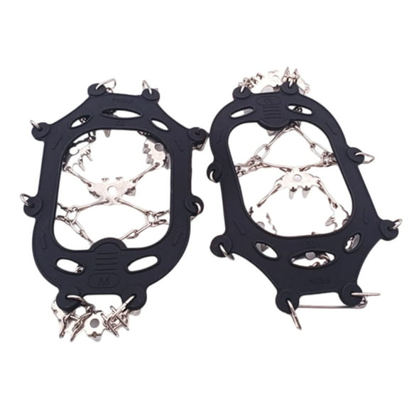 24 Spikes Crampons Ice Cleats Studs Antislip Snow Ice Grip Overshoe Footwear Traction Walk Traction for Climbing Skiing