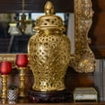 thumbnail image 1 of Red Lantern 24" Spiral Lattice Temple Jar - Gold, 1 of 7