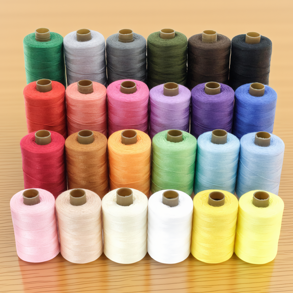 24 Spools Thread Set, 1000 Yards Per Spool, Mixed Cotton Blend, 24 Colors for Machine and Hand