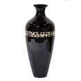 thumbnail image 1 of HomeRoots Decor 24-inch Spun Bamboo Vase - Bamboo In Black Lacquer W/ Brown Coconut Shell, 1 of 1