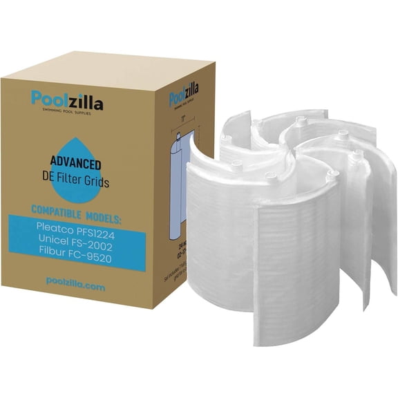 24 Square Foot DE Grid Replacement for Pool Filters - 7 Full + 1 Partial Grid Set