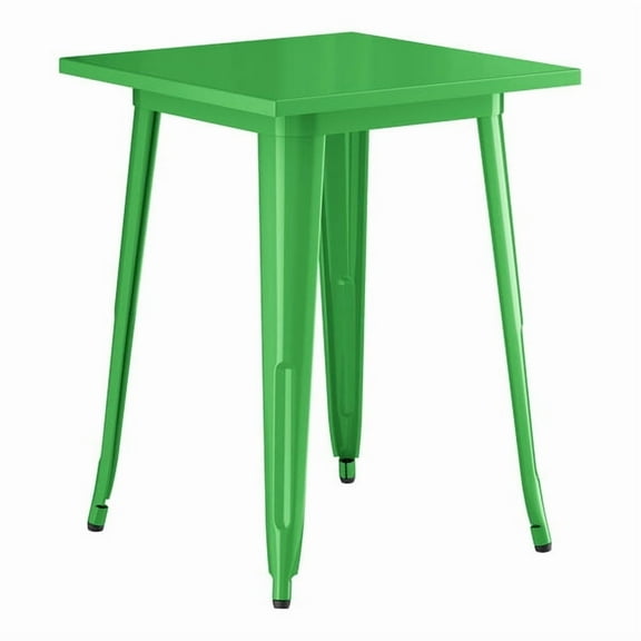 24'' Square Green Metal Restaurant Patio Dining Table For Indoor or Outdoor Use
