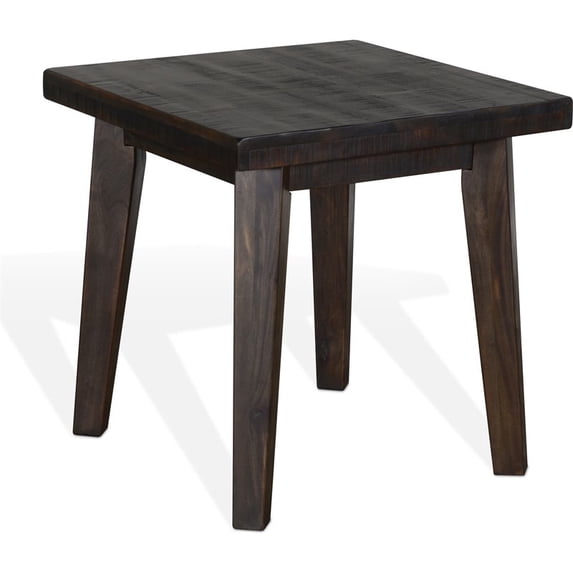 Sunny Designs Nassau 24" Farmhouse Mahogany Wood End Table in Dark Brown