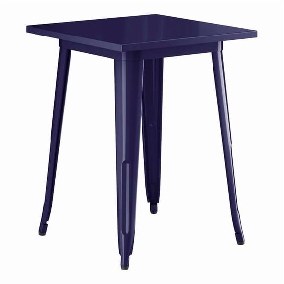 24'' Square Navy Metal Restaurant Patio Dining Table For Indoor or Outdoor Use