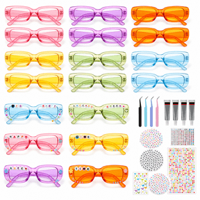 24-Square Shape DIY Sunglasses Decorating Craft Kit