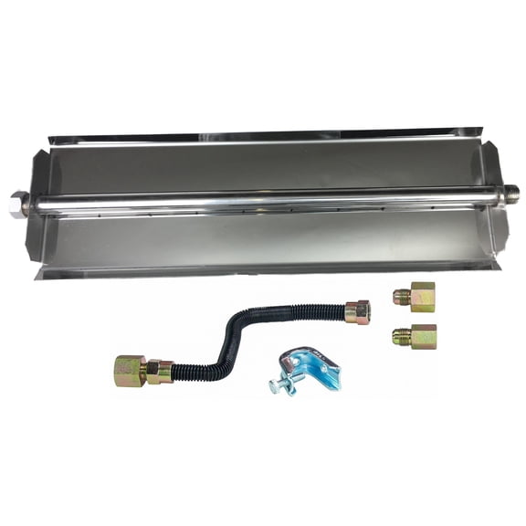 24" Stainless Steel Linear Gas Burner with Connection Kit for NG Natural Gas Fireplace Fire Pit