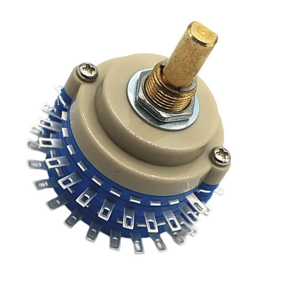 24-Step 2-Pole Rotary Switch Attenuator for DIY Volume Control Projects Blue,37mm Diameter,6mm Shaft