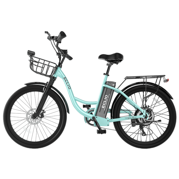 24" Step-Thru Electric Bike for Adults, 750W Peak Motor, 48V Removable Battery, 50 Miles Range, Up to 20+ MPH, 7-Speed