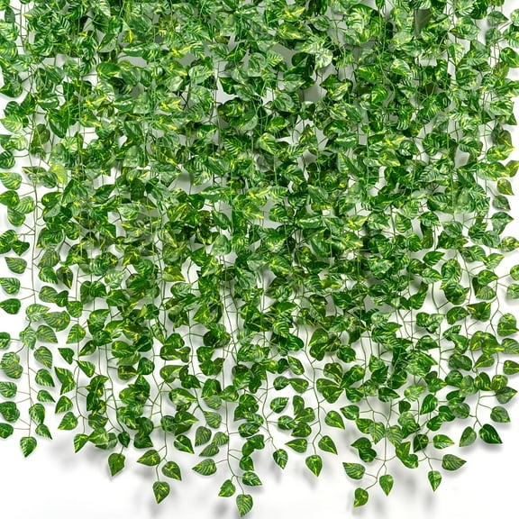 24 Strands 173 Feet Vines Artificial Ivy Garland Hanging Plants Greenery Garland Backdrop for Home Bedroom Jungle Theme Party Garden Outdoor Wedding Wall Room Decor Thanksgiving Table Decorations