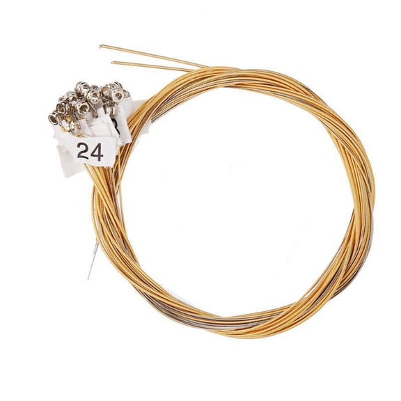24 Strings Replacement Metal String for Lyre Harp, New Replacement Strings, Brighter and More ,24Strings Metal Gold&Silver,1 x 24-note harp strings