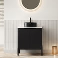 thumbnail image 1 of 24" Sturdy Compact Freestanding Cabinet, Bathroom Storage Unit with Soft Close, Modern Small Bathroom Vanity with Ceramic Sink for Bathroom Use, Black,Carrara White, 1 of 7
