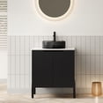 thumbnail image 1 of 24" Sturdy Compact Freestanding Cabinet, Bathroom Storage Unit with Soft Close, Modern Small Bathroom Vanity with Ceramic Sink for Bathroom Use, Black White, 1 of 7
