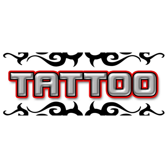 24" TATTOO 1 DECAL sticker shop artist sigsn body art gun