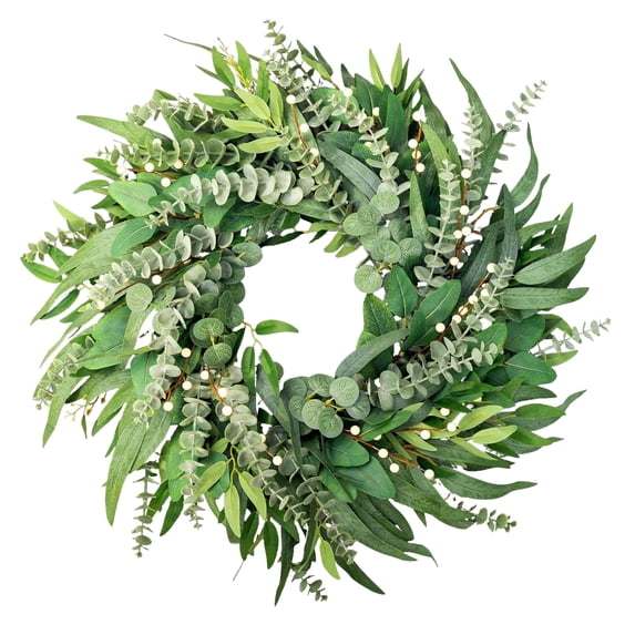 24" Tabletop Mini Wreath Bulk Supply, Olive Wreath for Front Door, Greenery Wreath With Olive Leaf Fruit, Home Decoration for Outdoor Living Room Indoor Wall and Outside Summer All Season Wedding, B