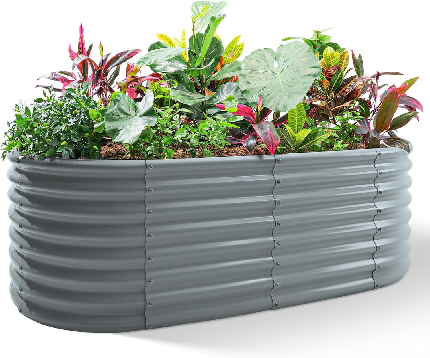Best Choice Products 4x2x2ft Outdoor Metal Raised Garden Bed, Deep Root Planter Box For Vegetables, Flowers