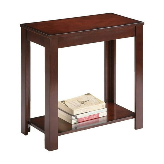 24" Tall Wooden Side Table / End Table, Traditional Design, Dark Cherry