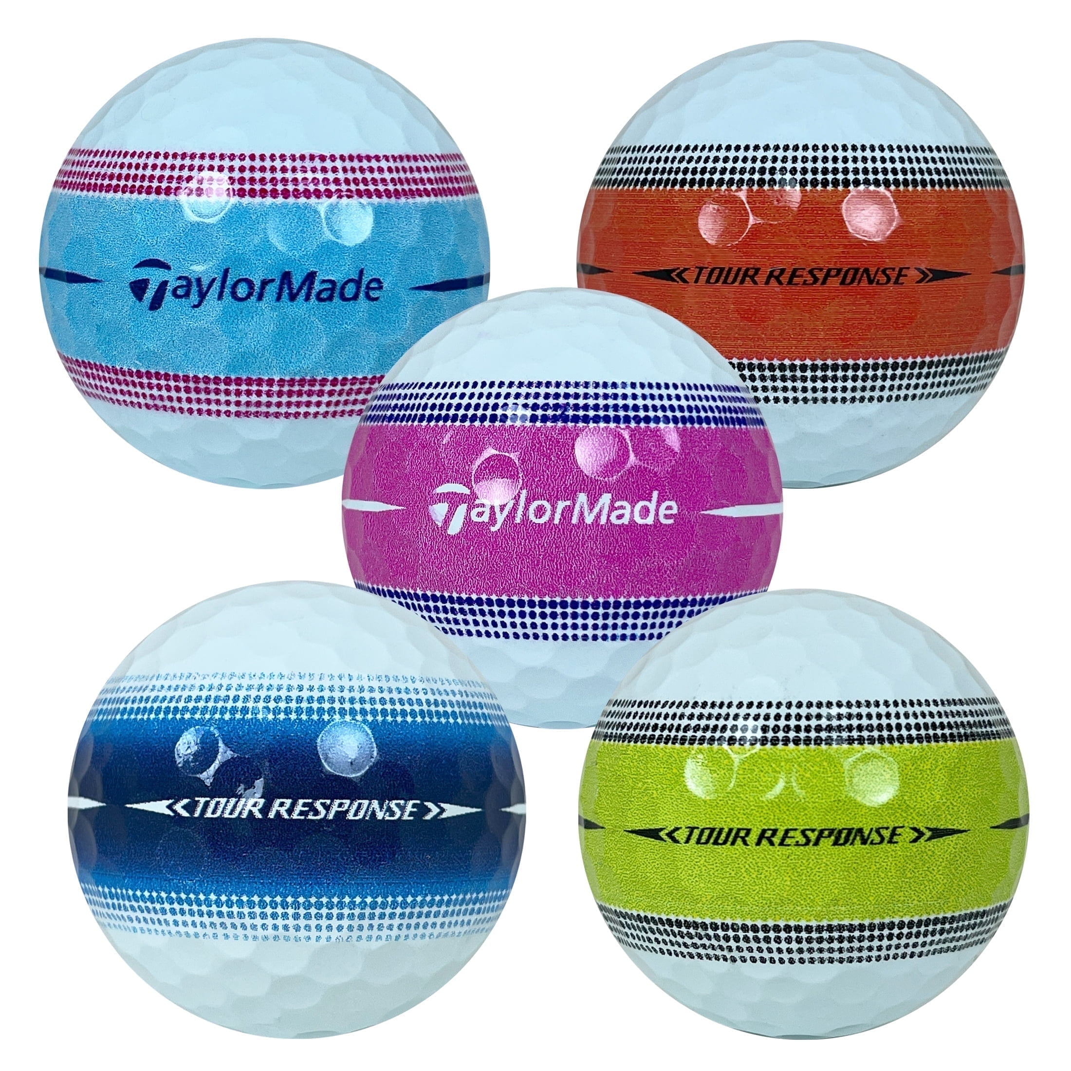 24 Taylormade Tour Response Stripe Mix Pristine Recycled Golf Balls, by Mulligan USA