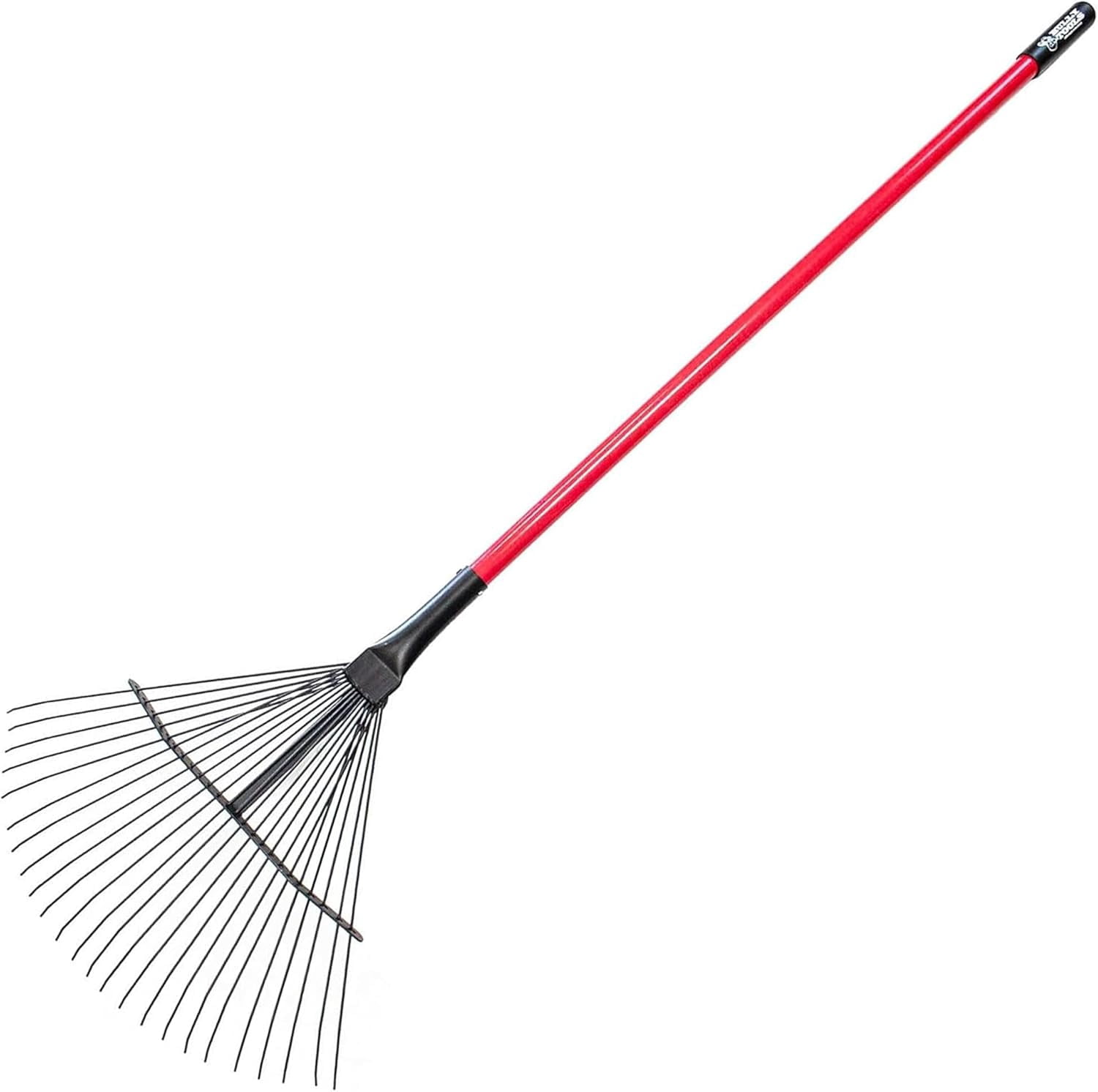24-Tine Heavy Duty Thatching Garden Rake for Leaves and Yard Debris ...