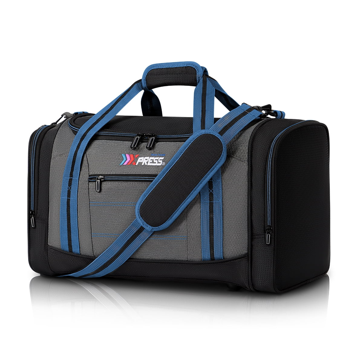 24" Travel Duffel Bag 62L Lightweight Foldable Sports Gym Bag with Adjustable Strap Tear-Resistant Weekender Overnight Bag, Blue(LX298)