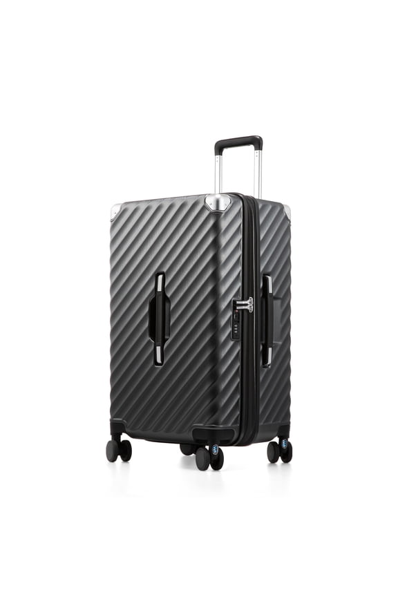 24" Trunk Expandable Luggage, Hardside Polycarbonate Spinner Suitcase with TSA Lock,Charcoal Metallic- EX-Pro