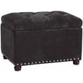 thumbnail image 1 of 24'' Tufted Ottoman with Storage Rectangle Foot Rest Ottomans Stool for Bedroom Living Room(Black), 1 of 16