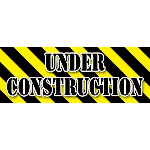 24" UNDER CONSTRUCTION DECAL sticker workers construction demolition crew