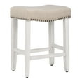 thumbnail image 1 of 24" Upholstered Saddle Seat Counter Stool in Beige, 1 of 8