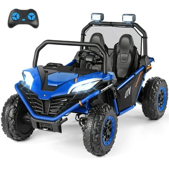 24 V Kids Ride on Car,Neche 2 Seater Powered off-Road,4WD Electric Vehicles with Remote Control,Maximum 5mph,Spring Suspension UTV for 3-8 Boys Girls,Blue