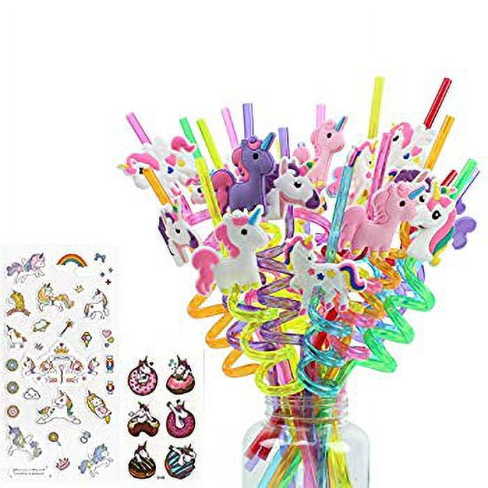 Buy 24 Value Pack of Fun Unicorn Straws, Multiple Designs, Full