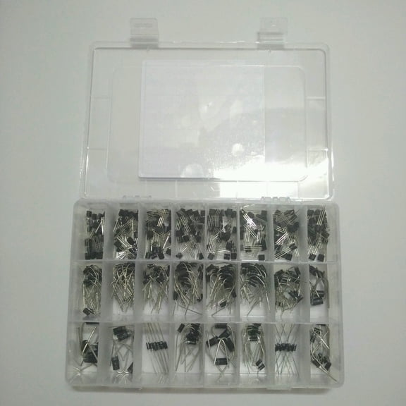 24 Values 400pcs 2N2222~FR157 2N3904 2N3906 2N5551 2N5401 A1015 SS8050 SS8550 1N4001 1N4004 1N4007 1N5392 Transistor dode Kit