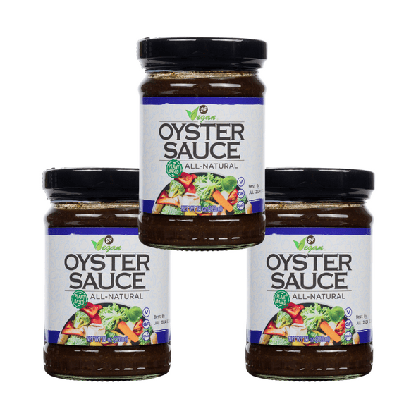 24 Vegan All Natural Non-GMO Vegan Oyster Sauce - NO MSG ADDED - 7.5oz - Oyster Sauce for marinades or stir fry - 3 PACK
