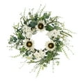 thumbnail image 1 of CC Christmas Decor Sunflower and Hydrangea Artificial Spring Floral Wreath - 24” - Green and White, 1 of 3
