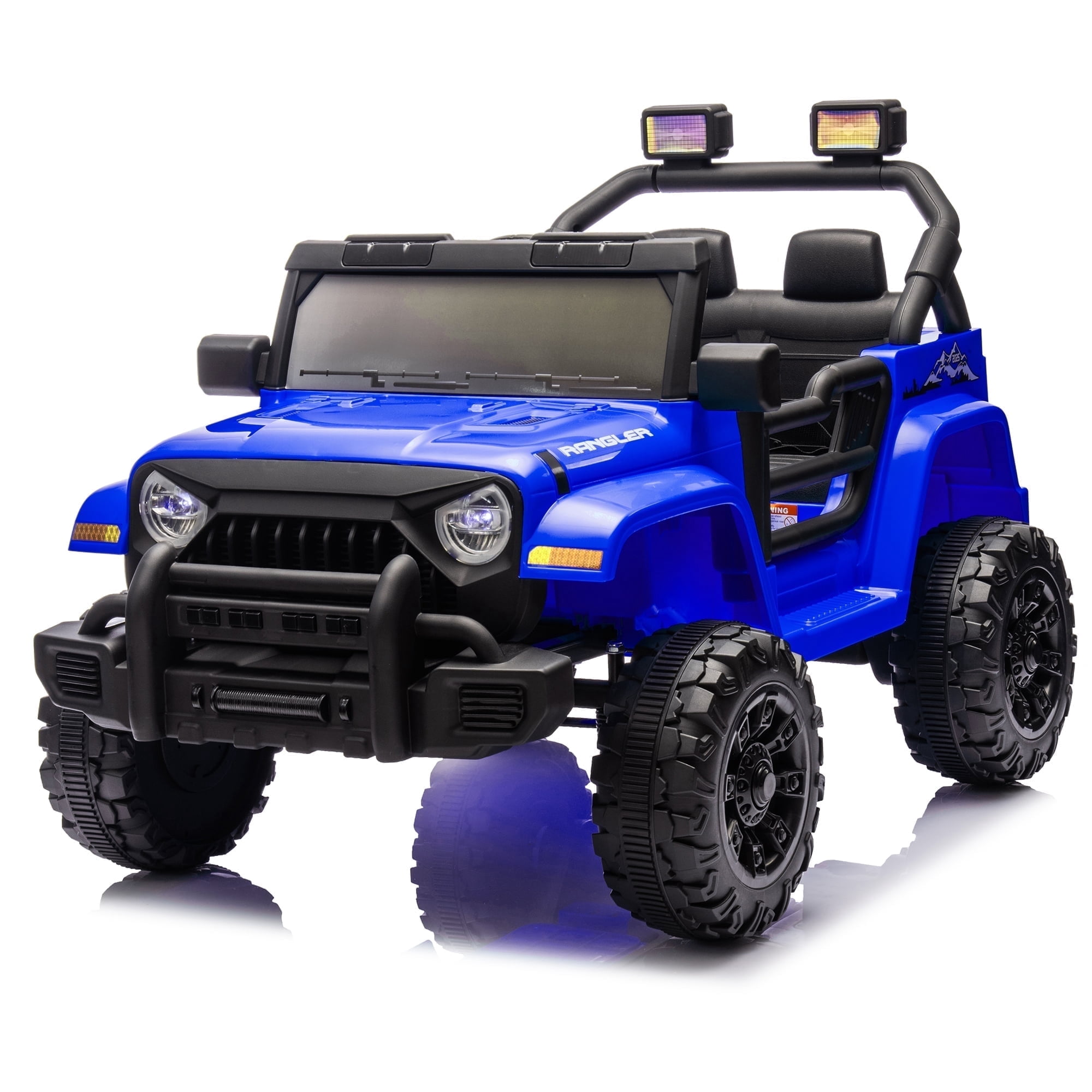 Xuanlur 12V Kids Ride on Car with Remote Control, Ride on Toys w/ Dual Drive, Four-Wheel Suspension, Bluetooth Music, LED Lights, USB, Shock Absorption, Toys Car for Kids Aged, Dark Blue