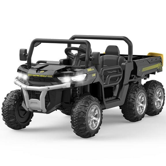 24V 2-Seater Ride On Dump Truck for Kids - 4WD 6-Wheel Electric Car with Parent Remote Control, Bluetooth Music & Dump Bed