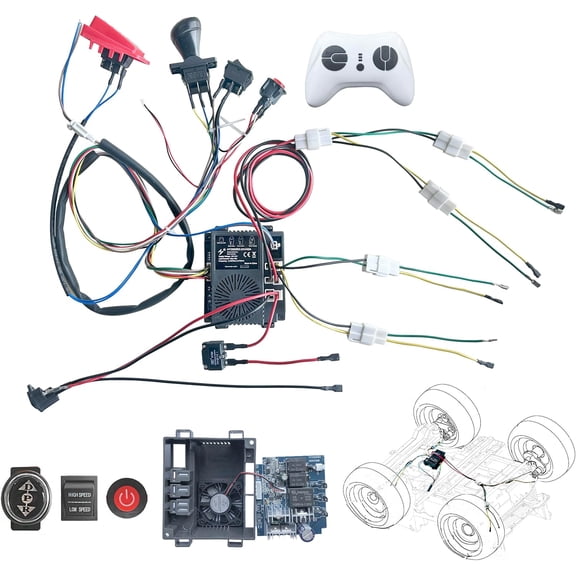 24 Volt DIY Wires Harness Conversion Kit for Kid's Ride On Toys Car,2.4G Set of Wire Harness Switch Control Box for Power Wheels Upgrade Replacement Parts,12V&18V&20V