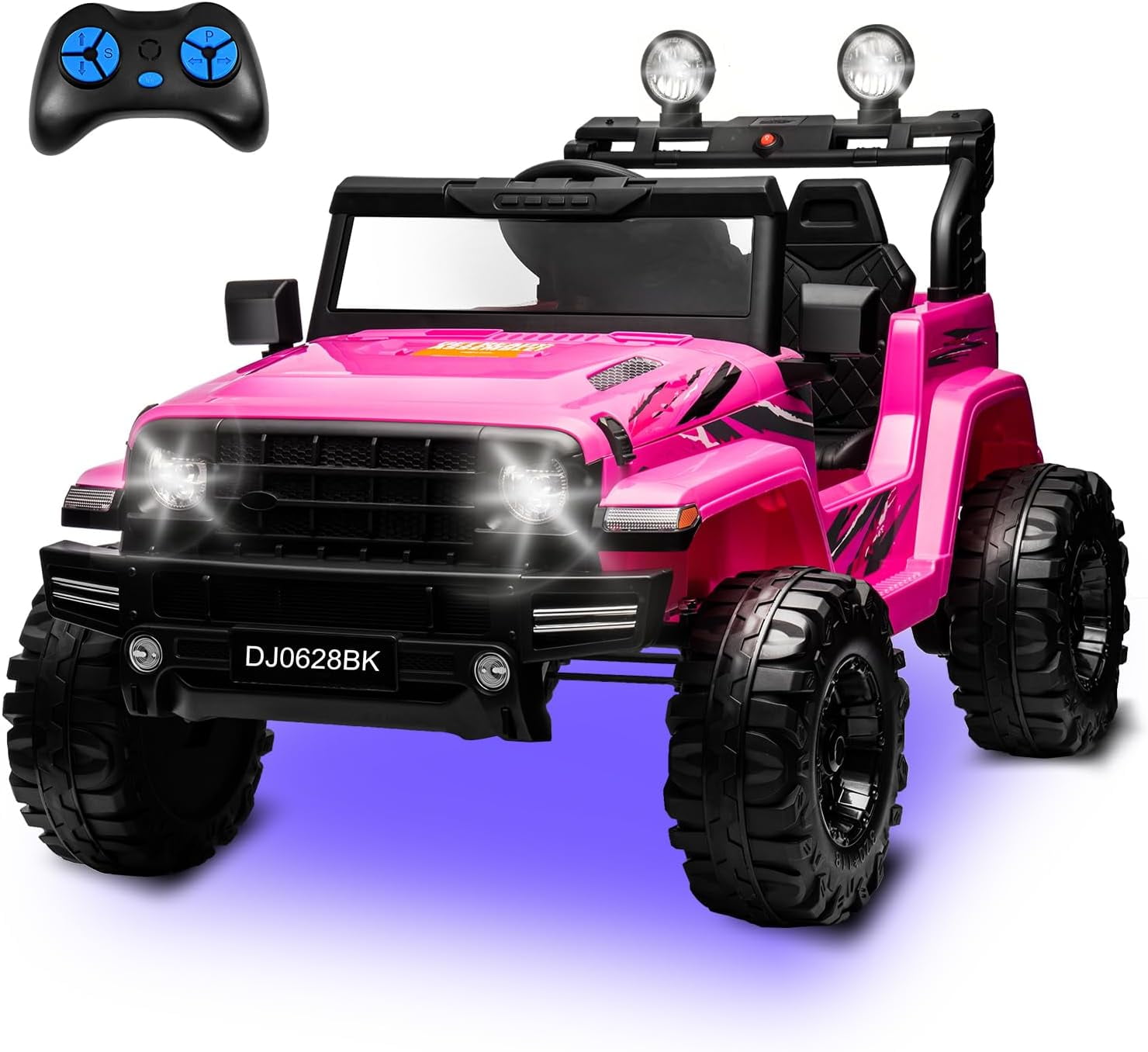 24 Volt Kids Electric Car Kids Ride On Car with Remote Control 2 Seater Battery Powered Toy Car with LED Lights Wheels Suspension Music Horn 110 lbs Load Walmart