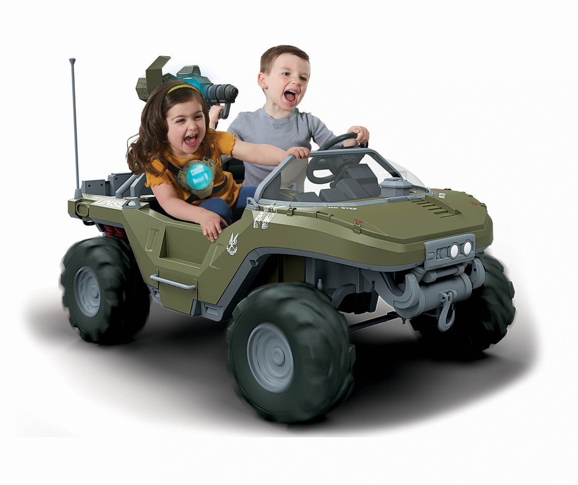 24 Volt Microsoft Halo Warthog Ride On with Laser Tag Blaster and Vest