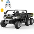 thumbnail image 1 of 24 Volt Ride on Toys, 6 Wheels 2 Seater Electric Ride on UTV Cars for Big Kids, Ride on Dump Truck, 4×4 Motors, Battery Display, Bluetooth, USB, Remote Control, Black, 1 of 8
